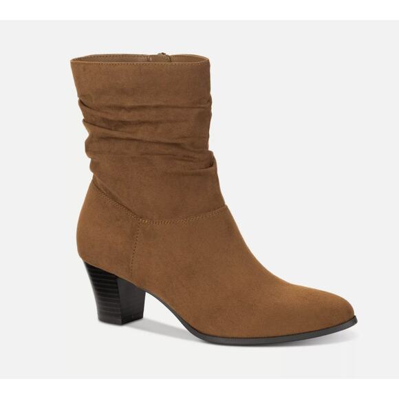 Style & Co Women Piviee Ankle Boots Shoes US 7.5 M Cognac Cushioned Footbed - Picture 1 of 6